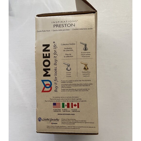 Moen Preston Double Robe Hook Chrome Die Cast Zinc NIB - Picture 3 of 6